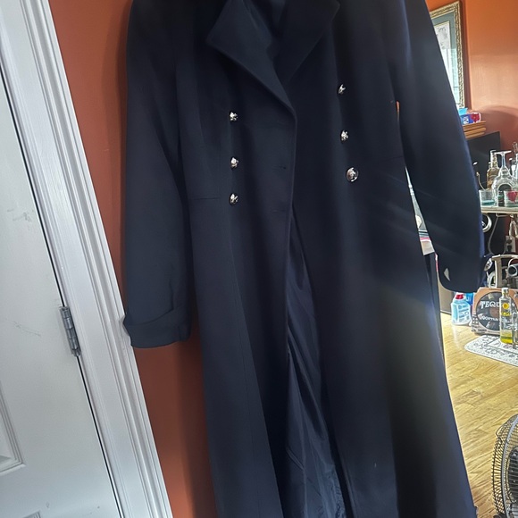 VENUS Black Trench Coat with Military Style - Picture 1 of 5